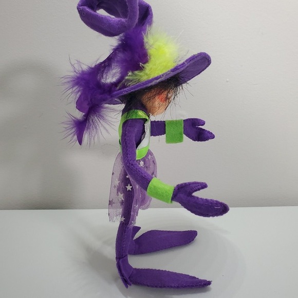 Annalee 2009 Purple Witch Elf Doll 9in Halloween Poseable Felt Decor‎ Figure - Picture 4 of 11
